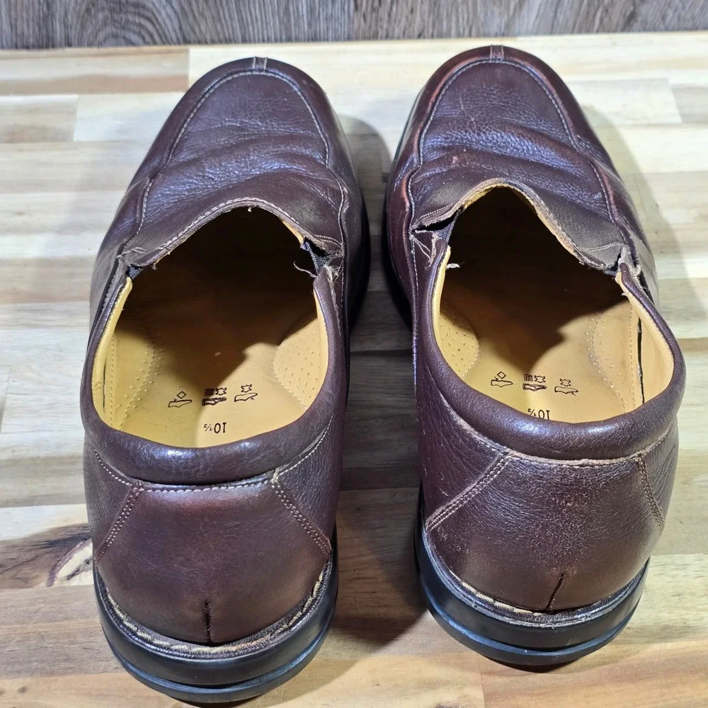 Gallus Men's Brown Leather Slip On Loafers Size 10.5 Comfort Dress‎ Shoes Ortho